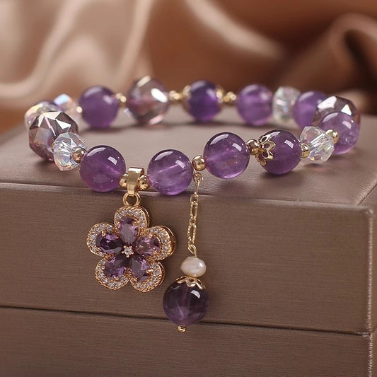 Natural Amethyst Butterfly Bracelet