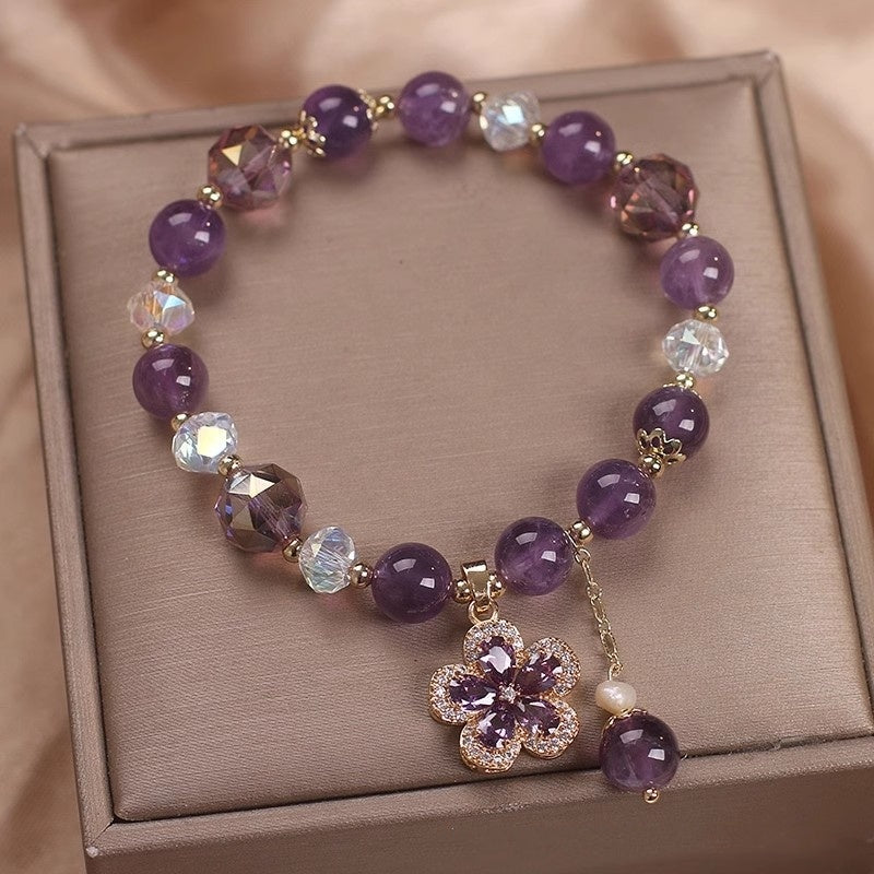 Natural Amethyst Butterfly Bracelet