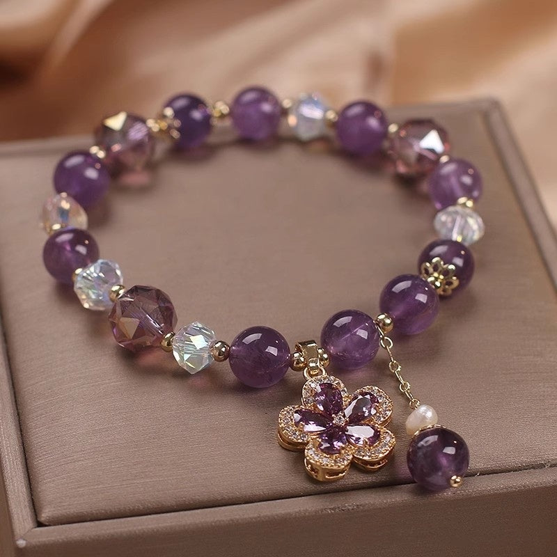 Natural Amethyst Butterfly Bracelet